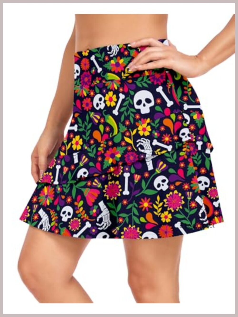 Women's Active Skort Athletic Ruffle 17" Pleated Tennis Skirt with Pocket